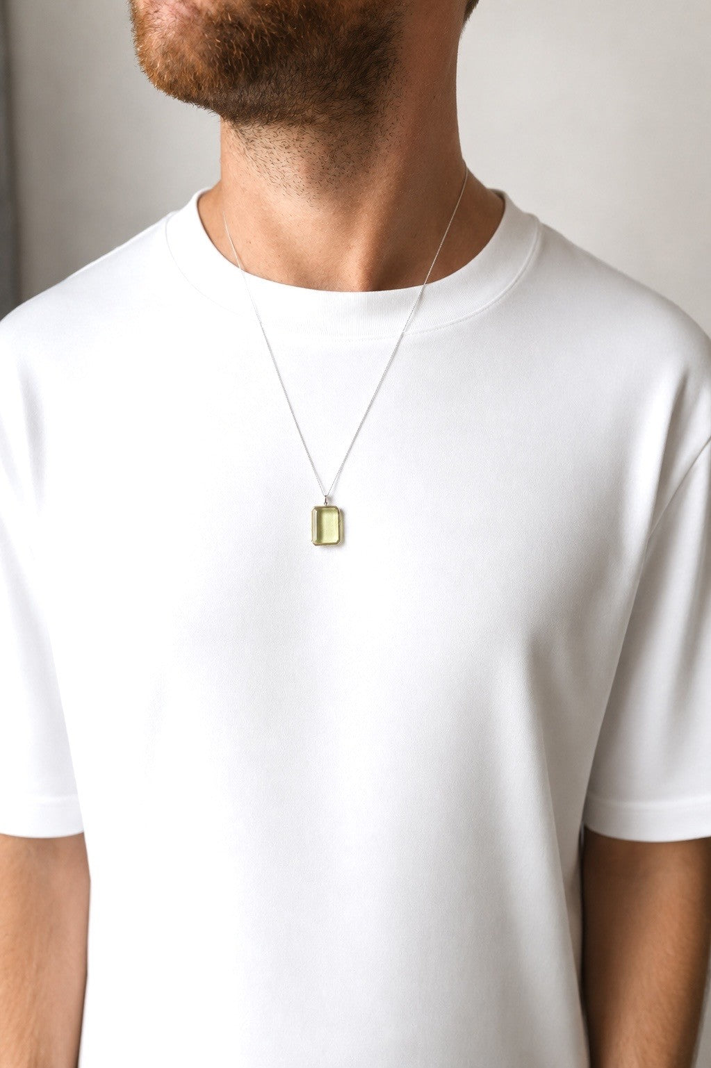 Lemon Quartz Pendant - Silver