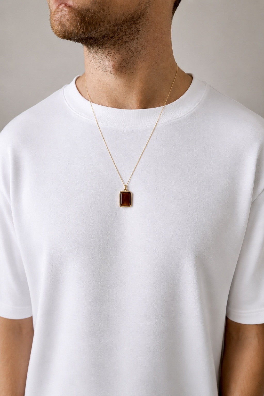 Smoky Quartz Pendant - Gold