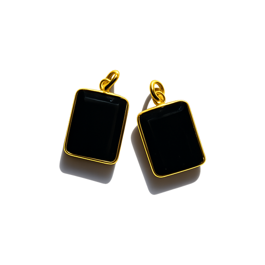 Black Onyx Pendant - Gold