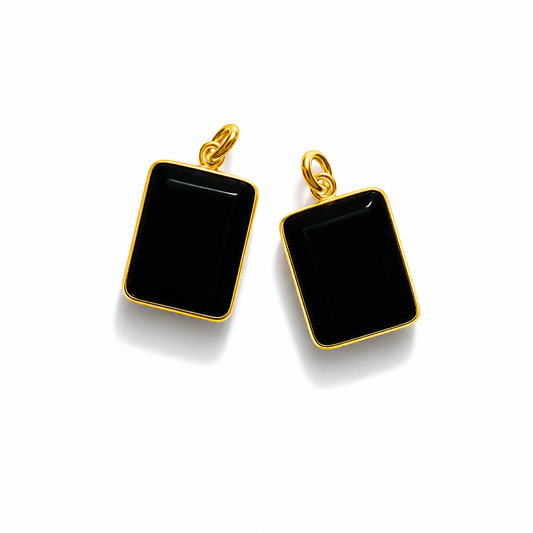 Black Onyx Pendant - Gold