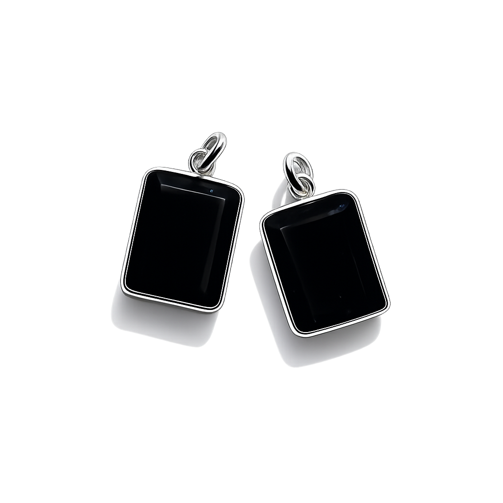 Black Onyx Pendant - Silver