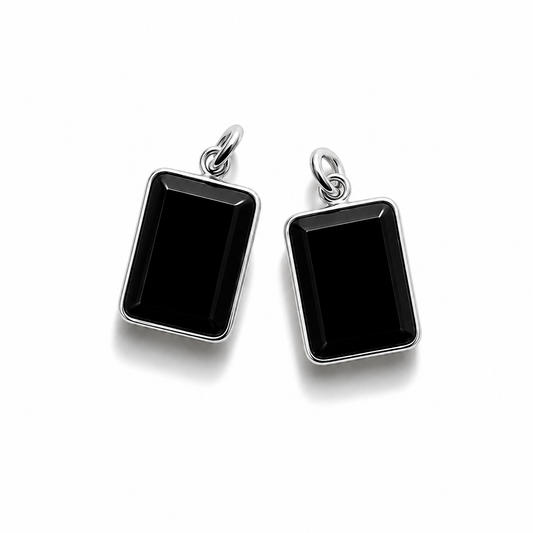 Black Onyx Pendant - Silver