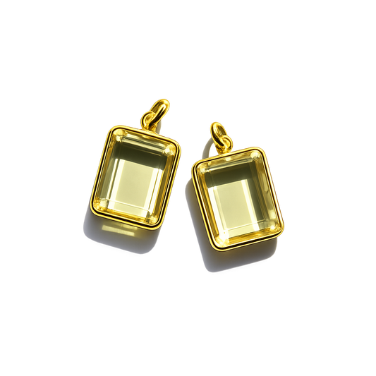 Lemon Quartz Pendant - Gold