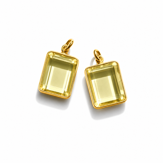 Lemon Quartz Pendant - Gold