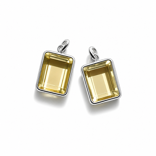 Lemon Quartz Pendant - Silver