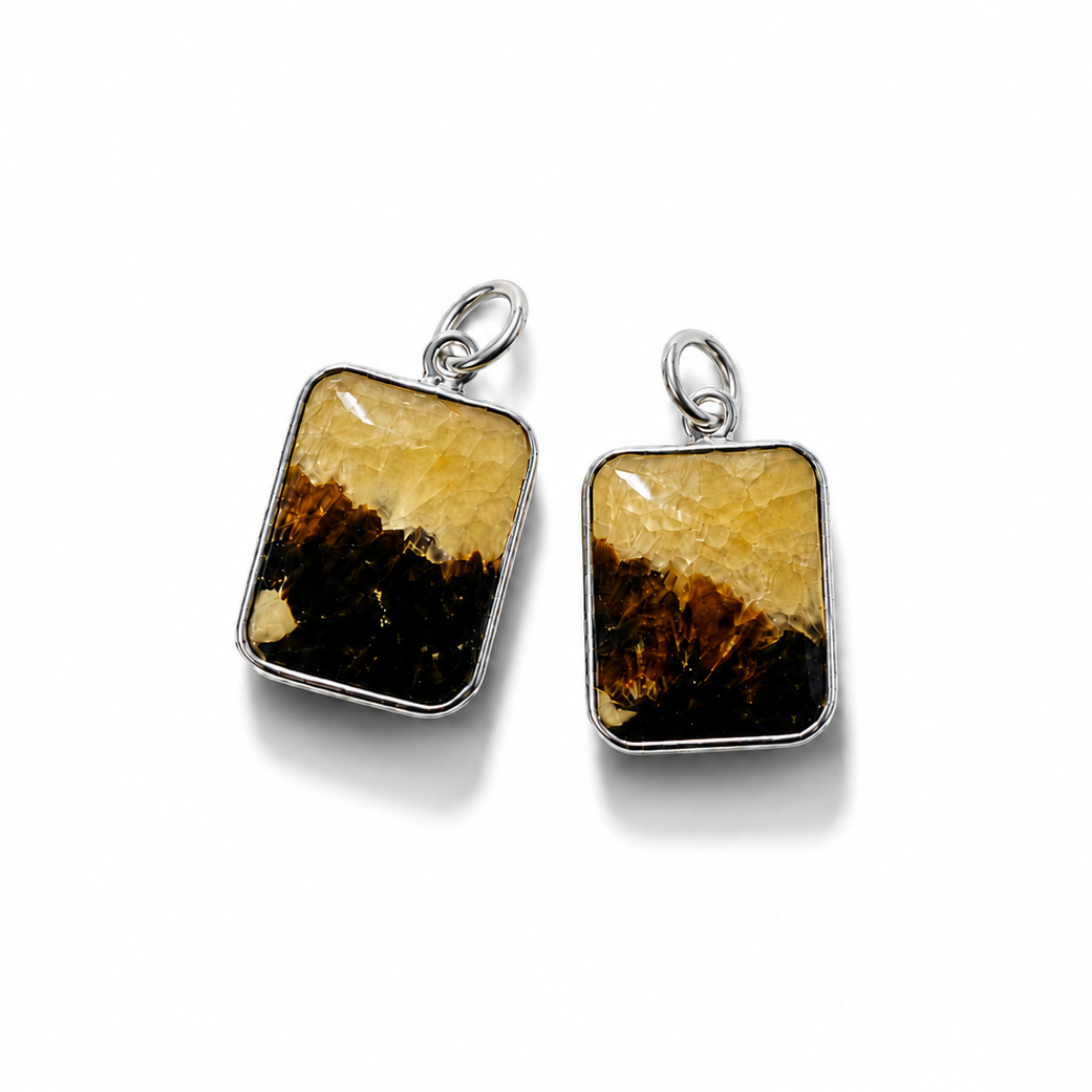 Natural Septarian Pendant - Silver