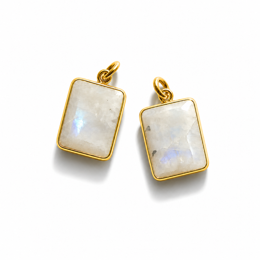 Rainbow Moonstone Pendant - Gold