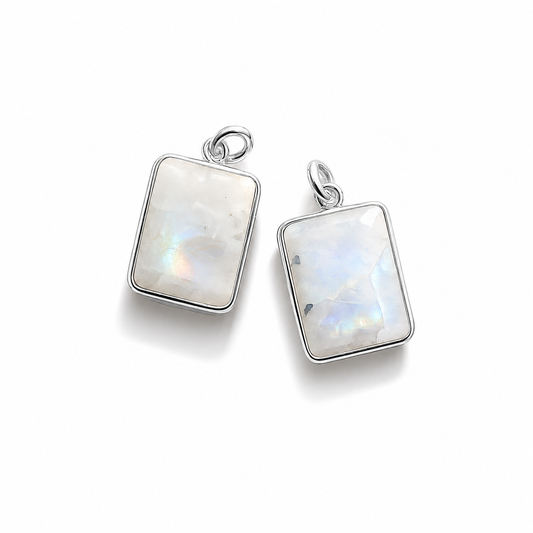 Rainbow Moonstone Pendant - Silver