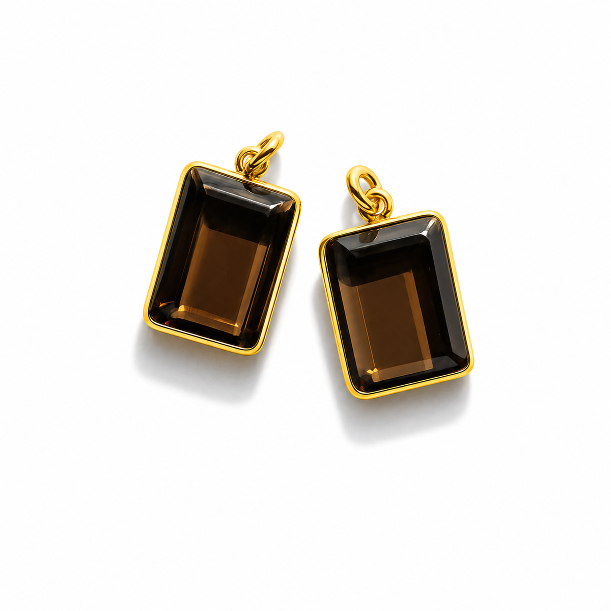 Smoky Quartz Pendant - Gold