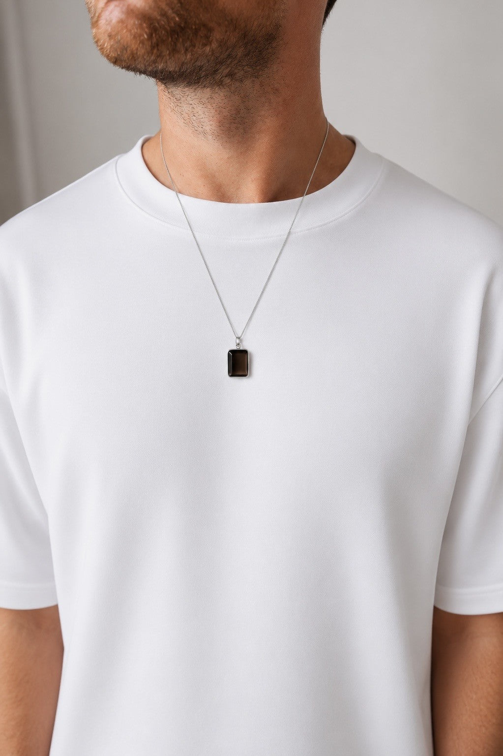 Smoky Quartz Pendant - Silver