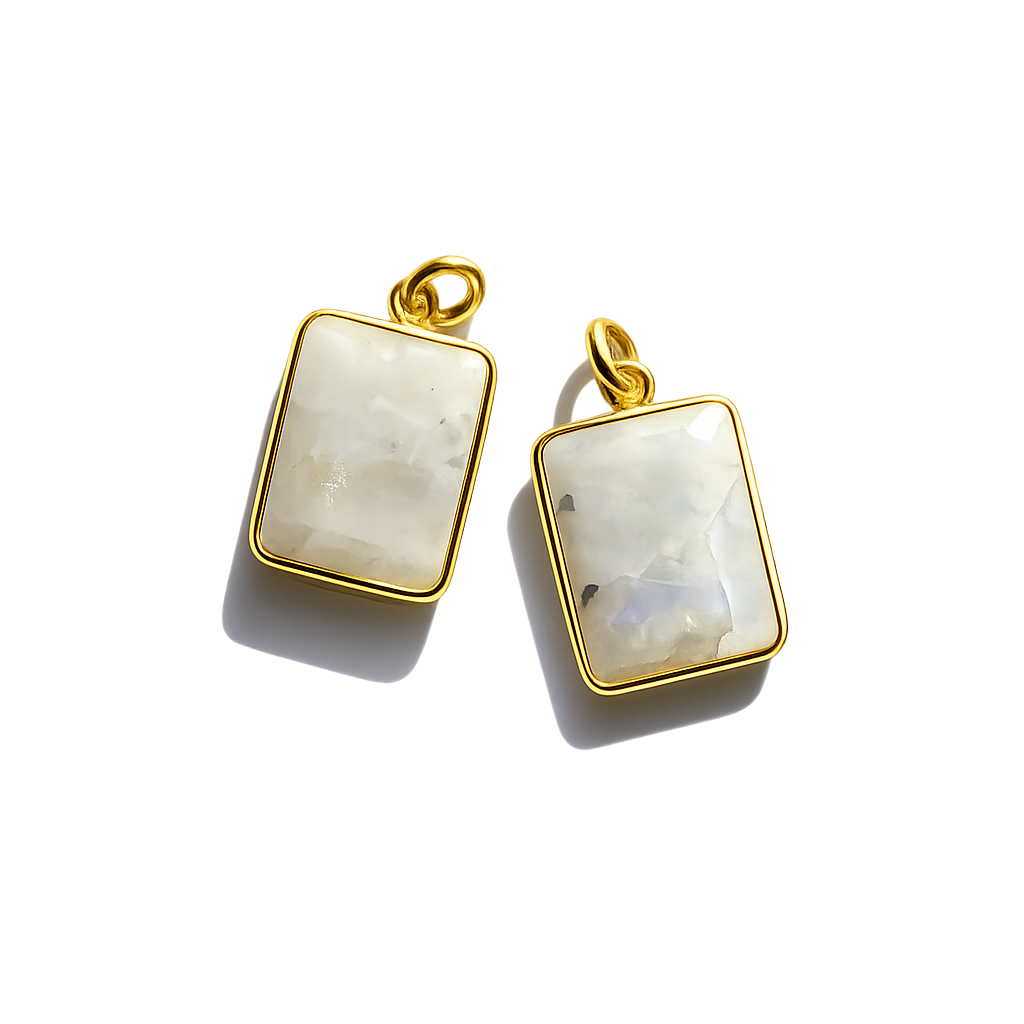 Rainbow Moonstone Pendant - Gold