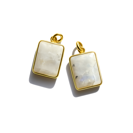 Rainbow Moonstone Pendant - Gold