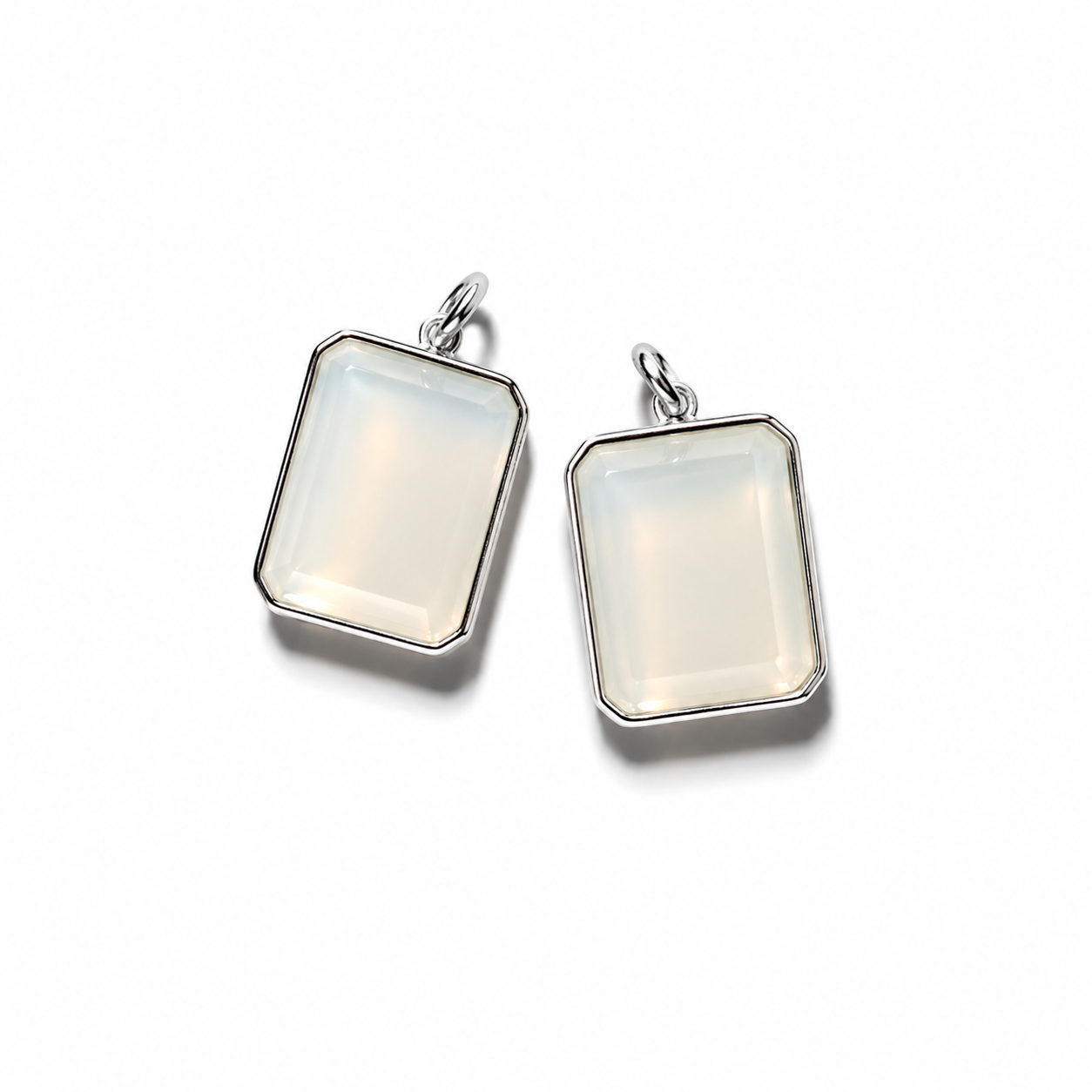 White Moonstone Pendant - Silver