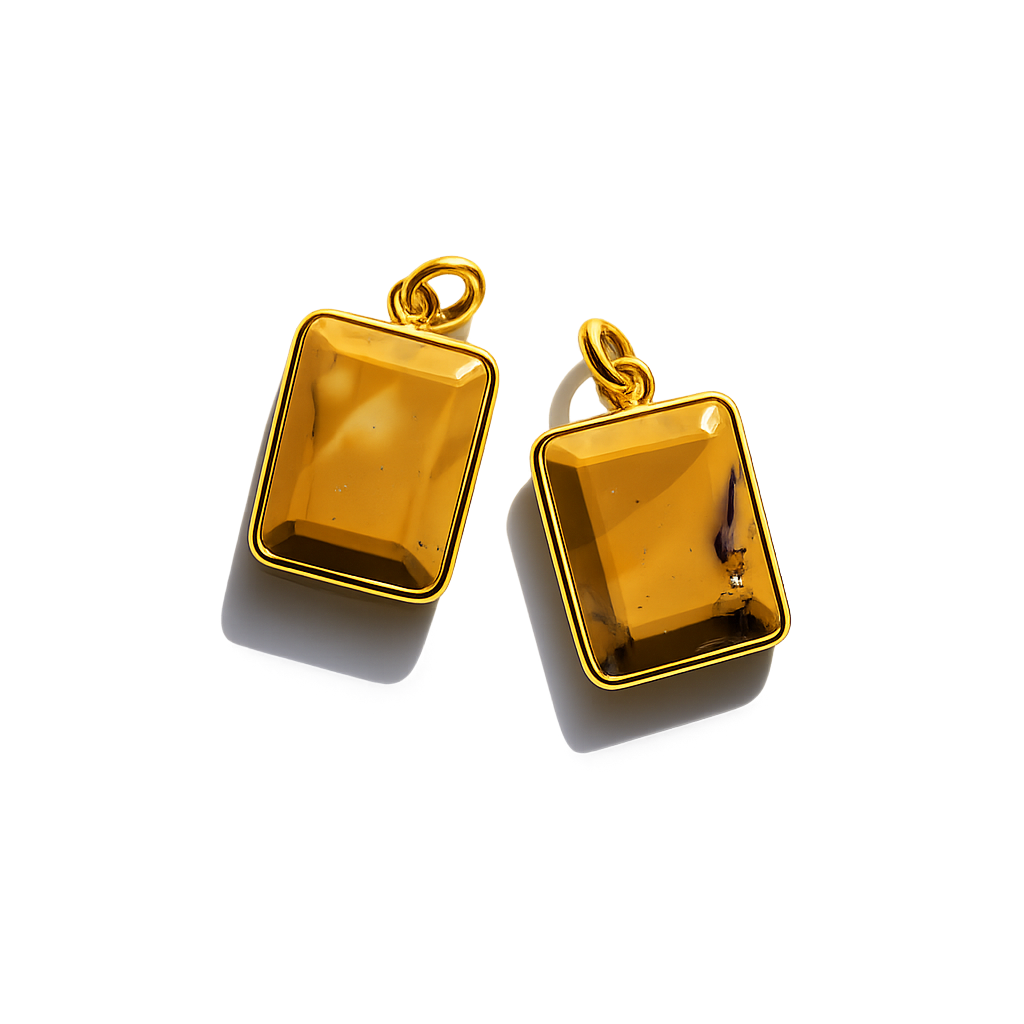 Yellow Jasper Pendant - Gold