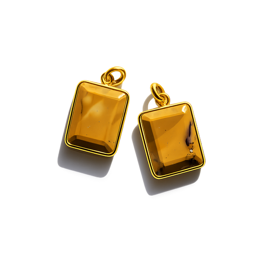 Yellow Jasper Pendant - Gold