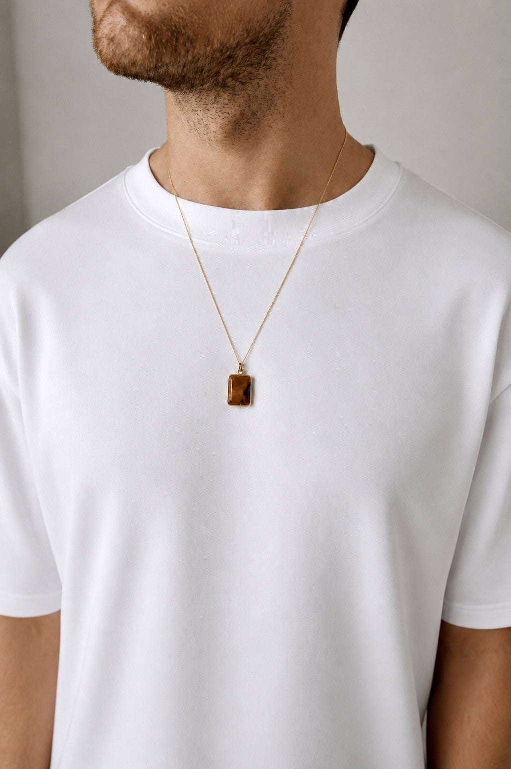 Yellow Jasper Pendant - Gold