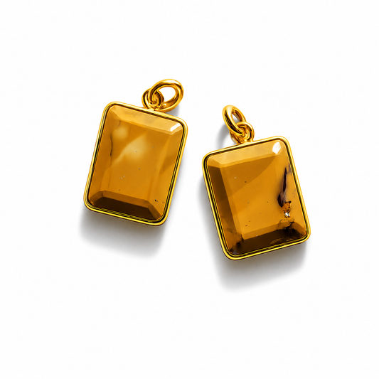 Yellow Jasper Pendant - Gold